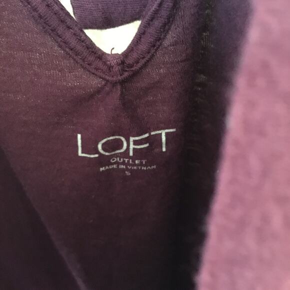 Loft Burgundy V-Neck Long Sleeve Top - Picture 6 of 9